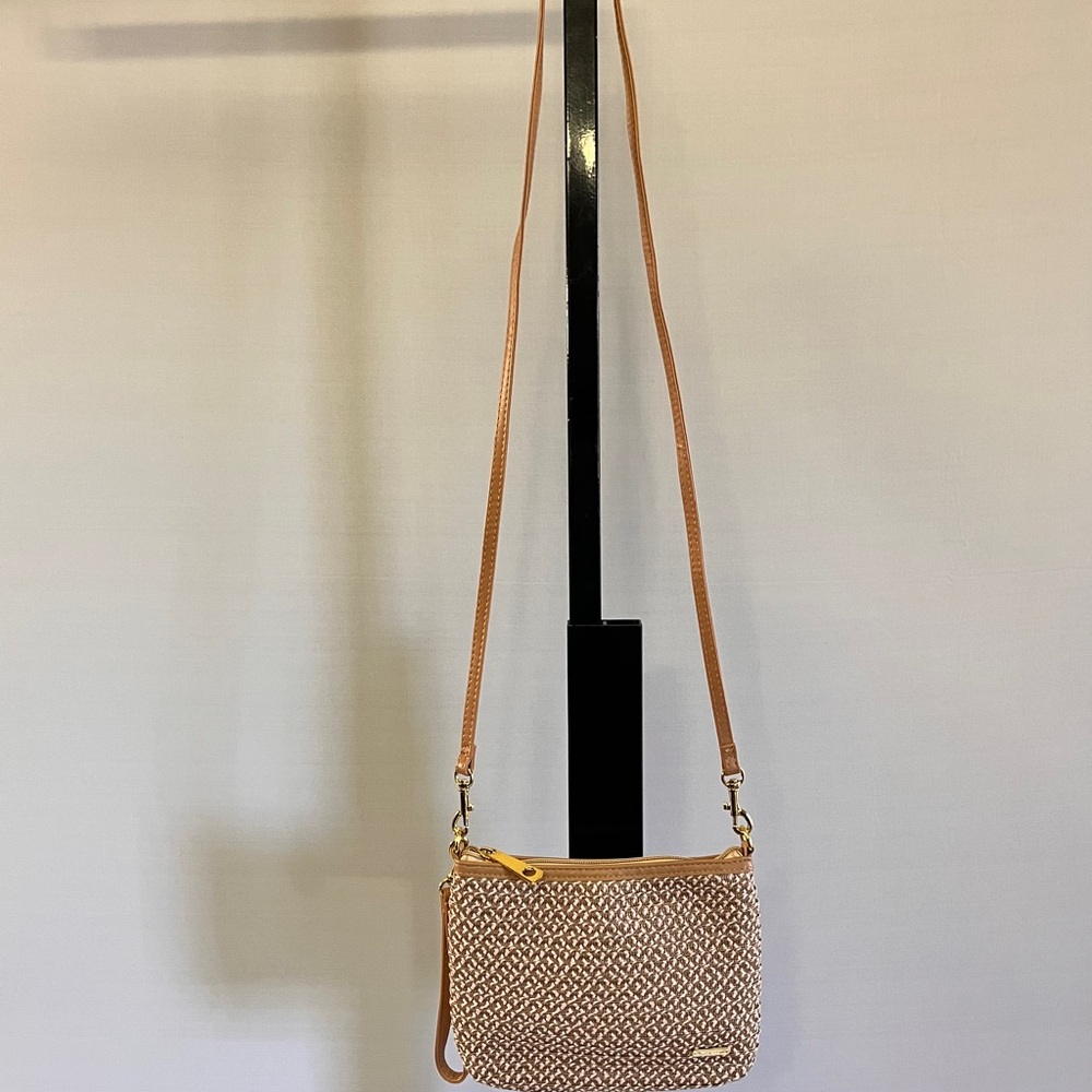 Stylish Natural and Pink Crossbody Bag - Picture 3 of 9